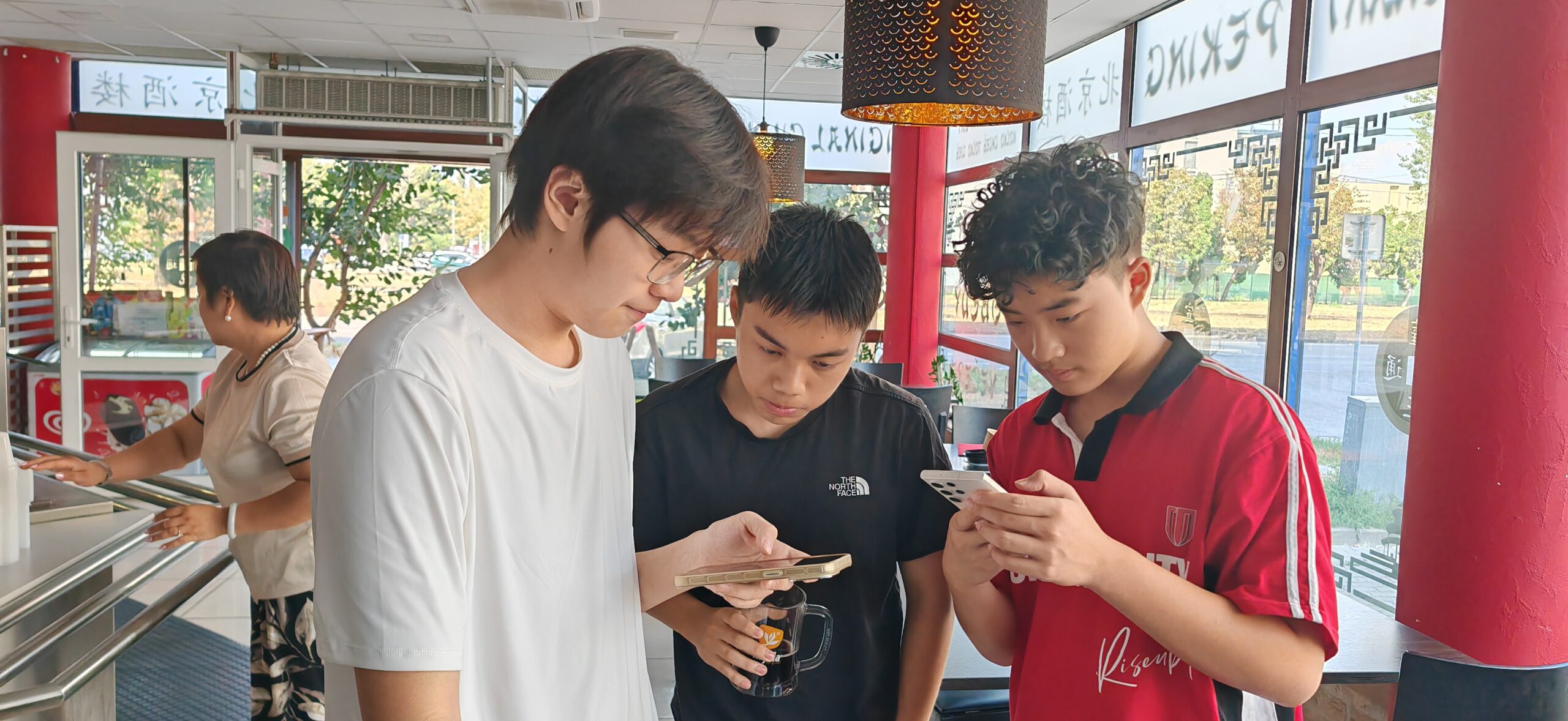 Students talking and spending time together