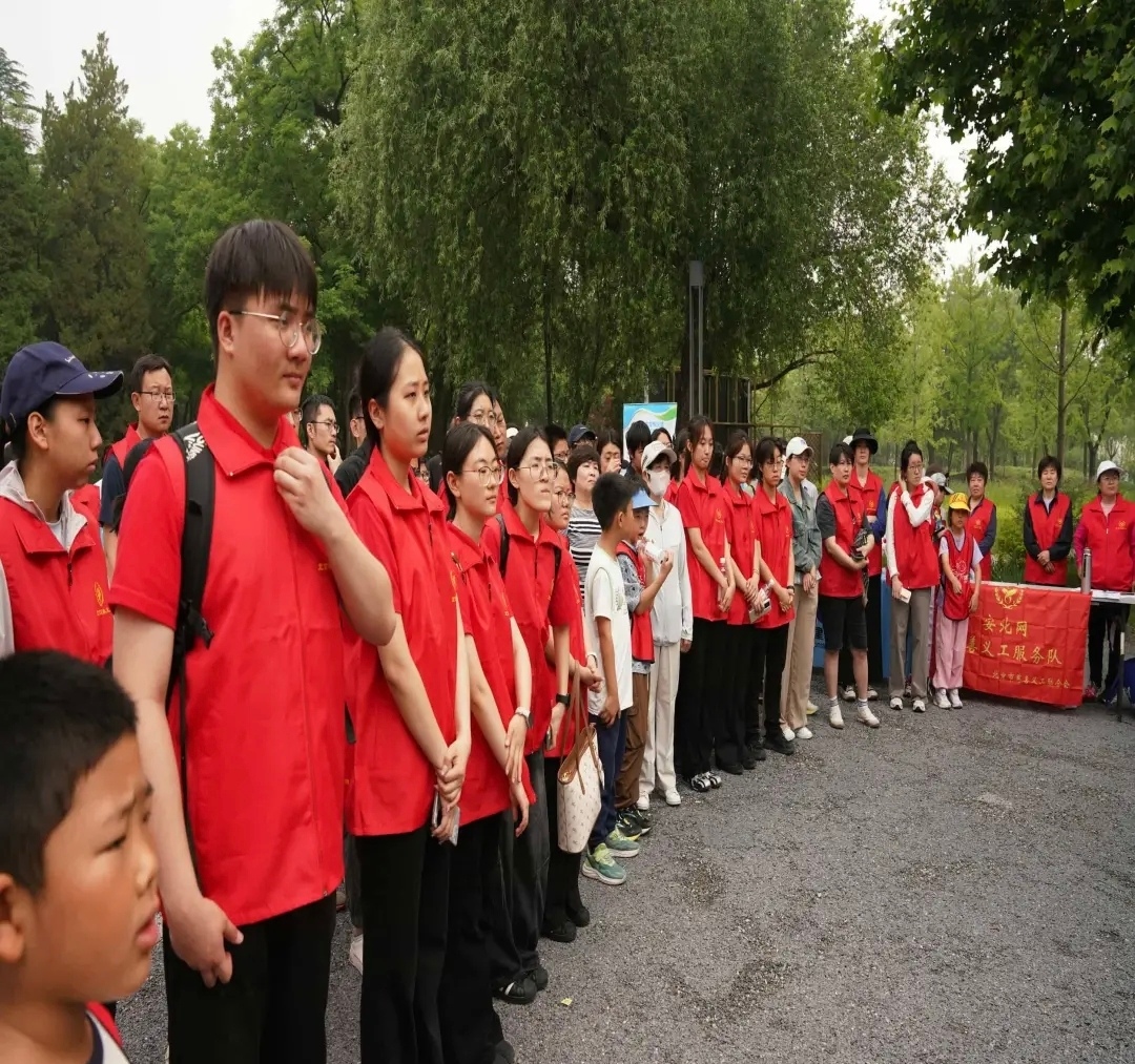 Volunteer line standing outdoors